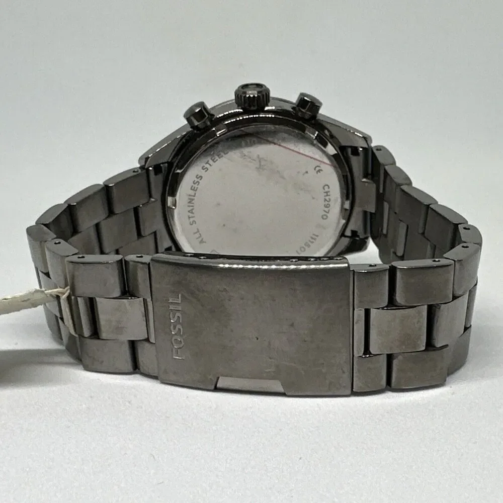 Fossil Del Ray CH2970 Men's Gray Stainless Steel Analog Dial Quartz Watch HME326 - Picture 9 of 11